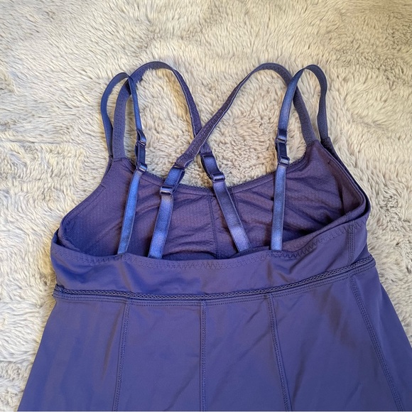 Lululemon Warrior 1 Double Strap Yoga Workout hot Tank Top size 4 purple layered - Picture 3 of 15